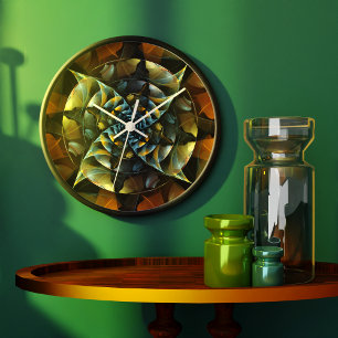 Pinwheel Abstract Art Round Large Clock