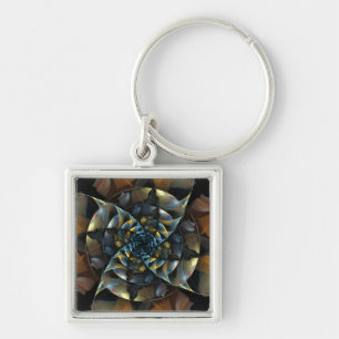 Pinwheel Abstract Art Small Keychain