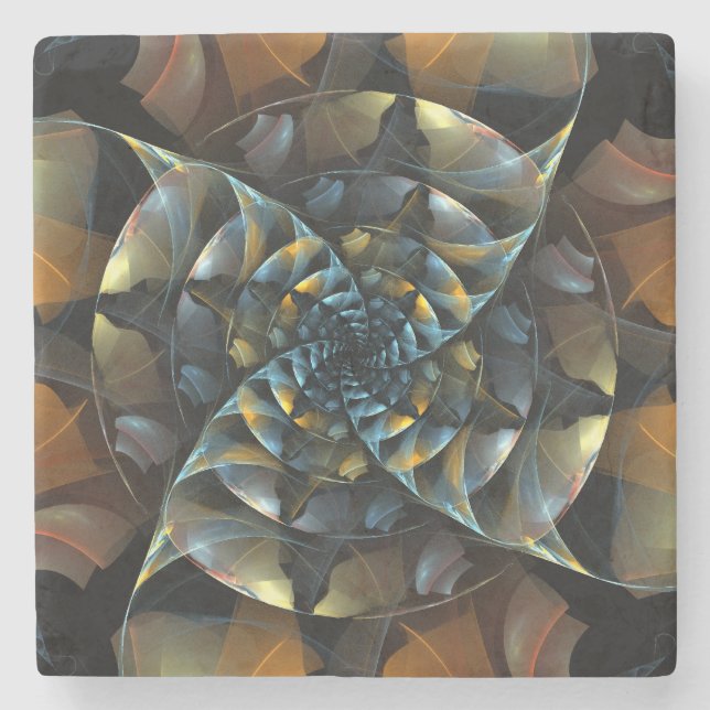 Pinwheel Abstract Art Stone Coaster (Front)
