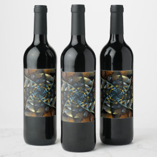 Pinwheel Abstract Art Wine Label