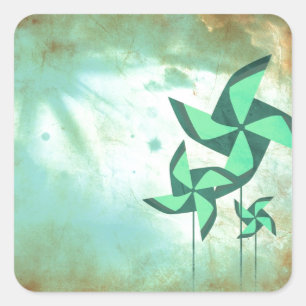 pinwheel dreams square sticker