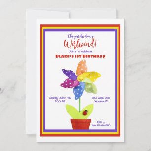 Pinwheel Flower Invitation