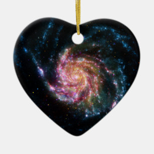 Pinwheel Galaxy Spiral Space Ceramic Ornament