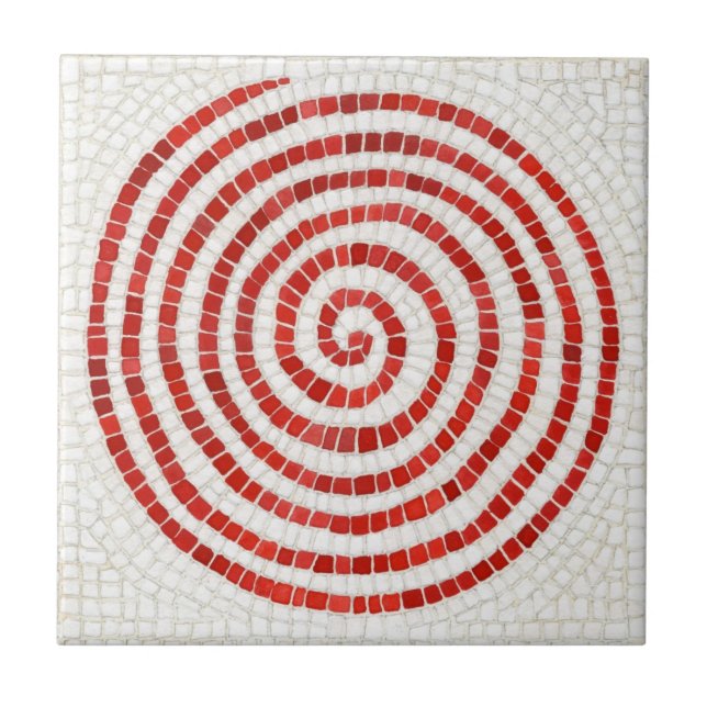 PINWHEEL MOSAIC 4.25" Square Ceramic Tile (Front)