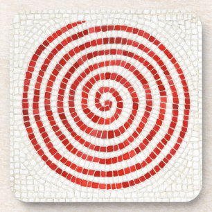 PINWHEEL MOSAIC Hard Plastic Coasters