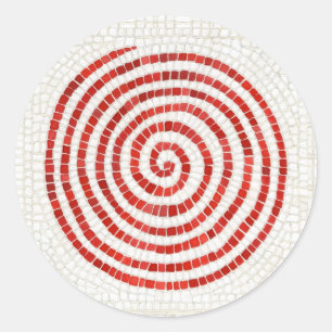 PINWHEEL MOSAIC Large Round Stickers