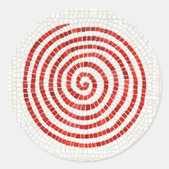 PINWHEEL MOSAIC Large Round Stickers (Front)