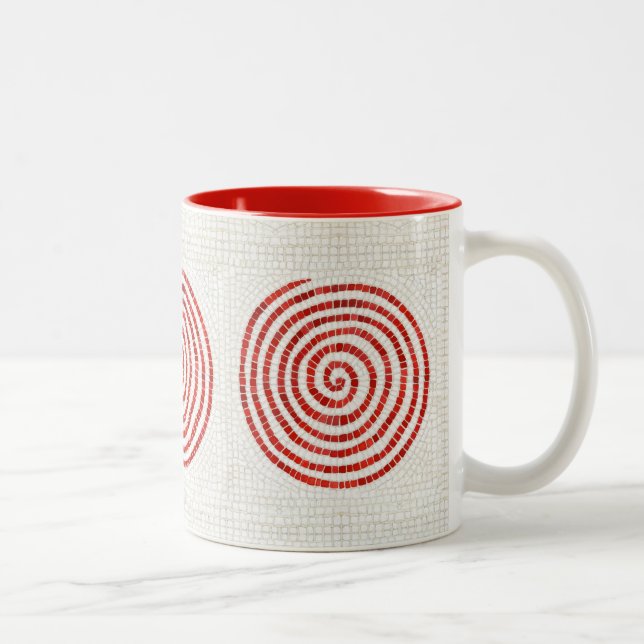 PINWHEEL MOSAIC Red Two-Tone Mug (Right)