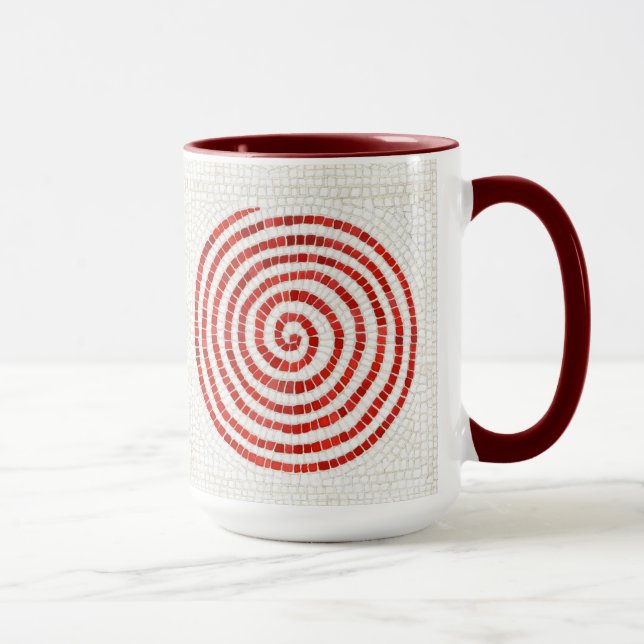 PINWHEEL MOSAIC Tall Maroon Combo Mug (Right)