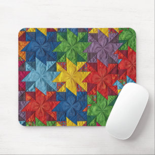 Pinwheel Patchwork Quilt Pattern Mouse Pad