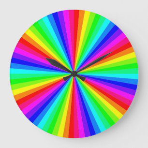 PINWHEEL RAINBOW LARGE CLOCK