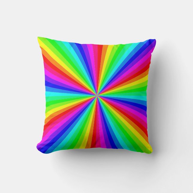 PINWHEEL RAINBOW THROW PILLOW (Front)