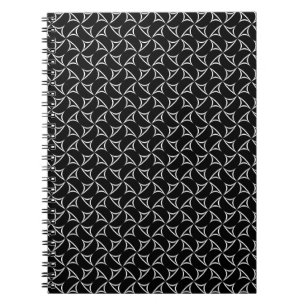 Pinwheel Spiral White Abstract Illusions Line Art Notebook