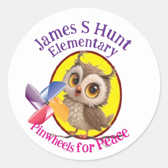 Pinwheels for Peace,  Classic Round Sticker (Front)