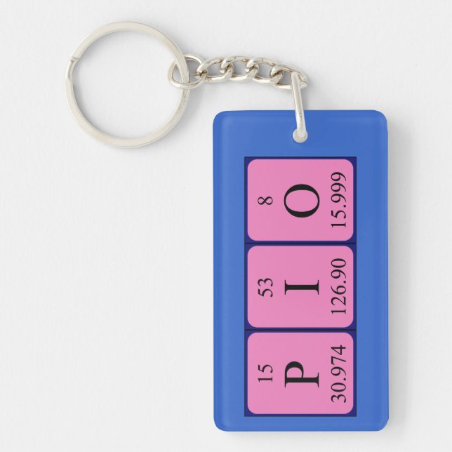 Pio periodic table name keyring (Front)