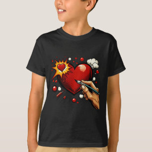 Pionate Heart Sticker T-Shirt