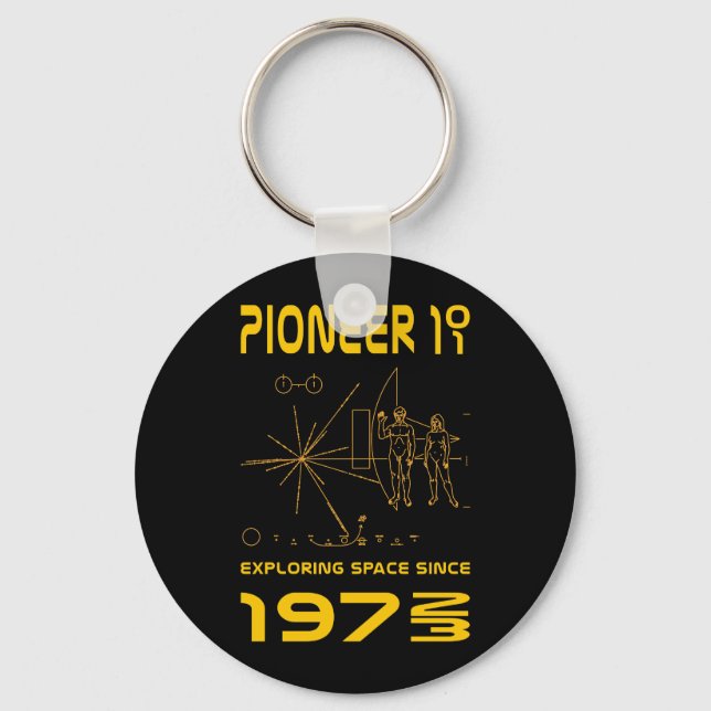 Pioneer 10 & 11 | Space 1972 & 1973 | gold Keychain (Front)