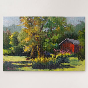 Pioneer Farm Impressionistic Painting Challenging Jigsaw Puzzle