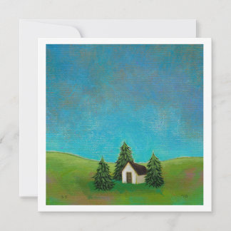 Pioneer house art peaceful landscape painting