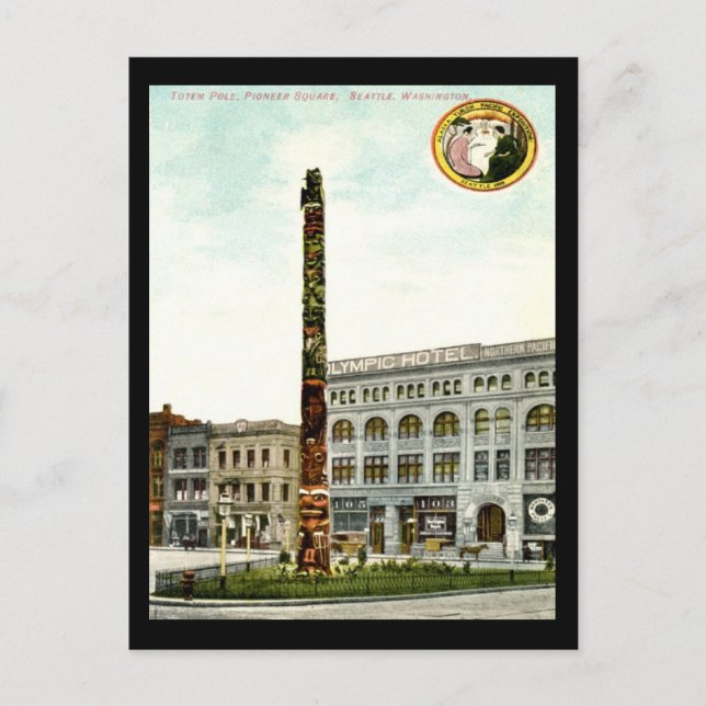 Pioneer Square, Seattle 1908 Vintage Postcard (Front)