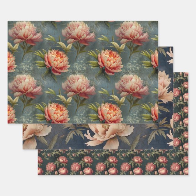 Pionies enveloppant du papier (Lot)