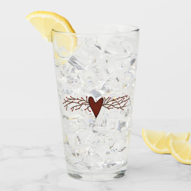 Pip Berry Heart Drinking Glass (Front Ice)