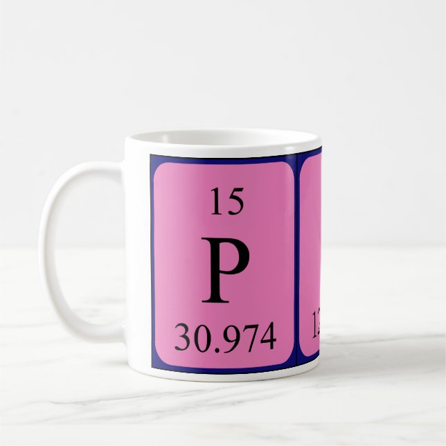 Pip periodic table name mug (Left)