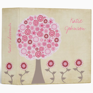 Pip Pip Hooray Pink Blossom Tree Binder Folder