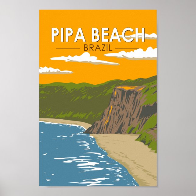 Pipa Beach Brazil Travel Art Vintage Poster (Front)