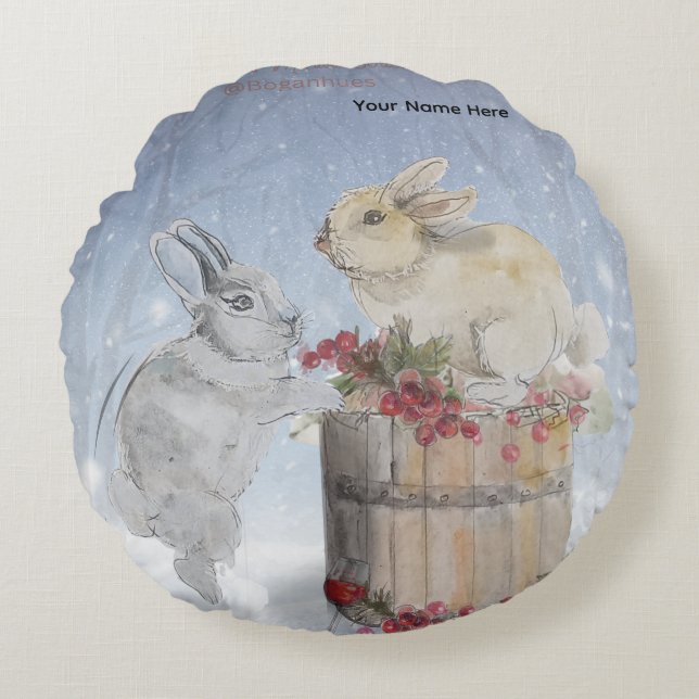 "Pipa & Marlow" Boganhues print  Round Pillow (Front)