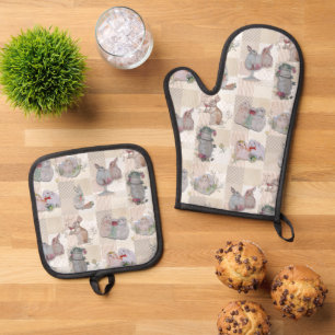 Pipa & Marlow Theme  Oven Mitt & Pot Holder Set