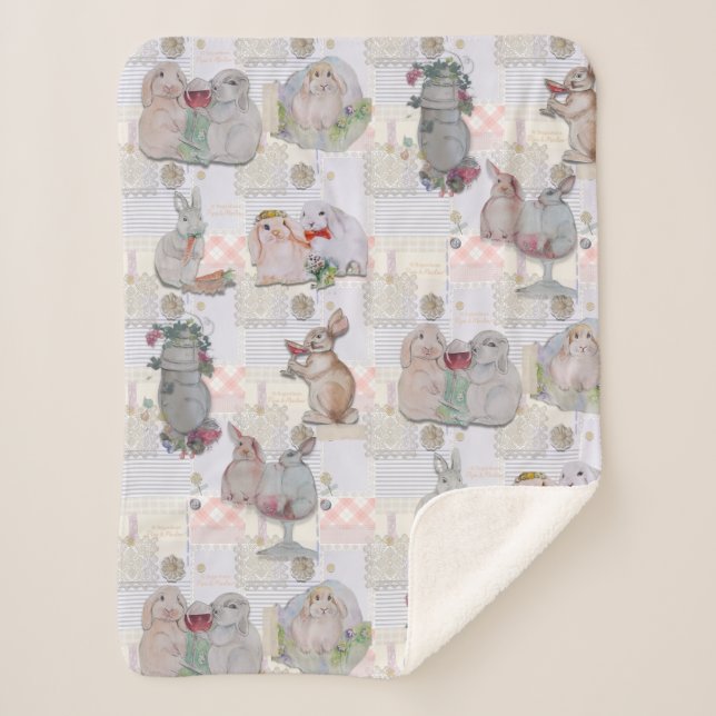 Pipa & Marlow Theme  Sherpa Blanket (Front)