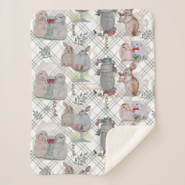 Pipa & Marlow Theme  Sherpa Blanket (Front)