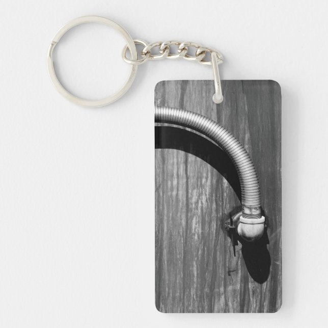 Pipe and Shadow in Black and White Keychain (Front)