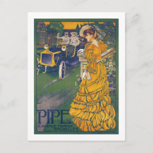 Pipe Automobile - Vintage Belgian Advertisement Postcard