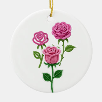 Pipe Cleaner Flower Ceramic Ornament