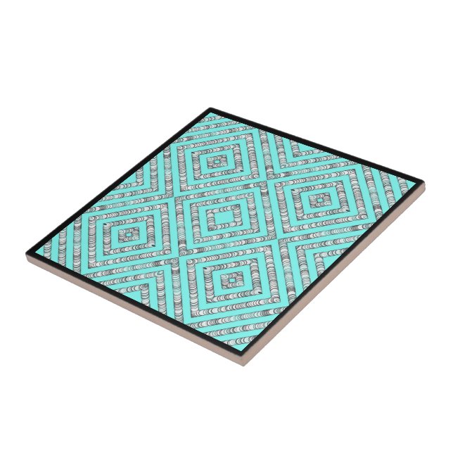 Pipe Dreams Abstract Brushstrokes On Arctic Blue Tile (Side)