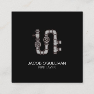 Pipe Layer Plumber Plumbing Square Business Card