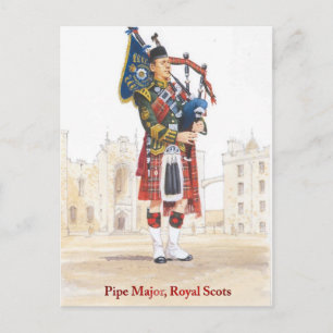 Pipe Major, Royal Scots Postcard
