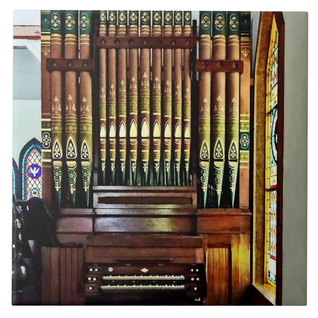 Pipe Organ In Church Tile (Front)