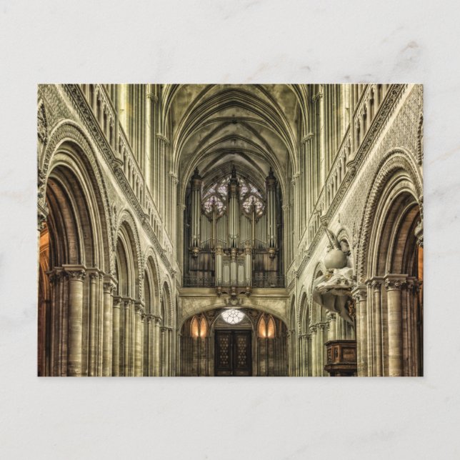 Pipe Organ Notre Dame Cathedral Paris Postcard (Front)
