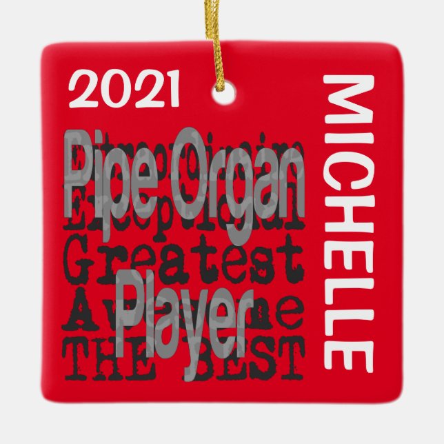 Pipe Organ Player Extraordinaire CUSTOM Ceramic Ornament (Front)
