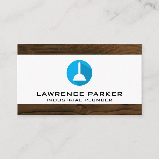 Pipe System Icon | Plunger Business Card (Front)