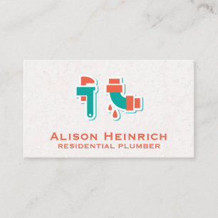 Pipe Wrench   Leaky Pipe Business Card