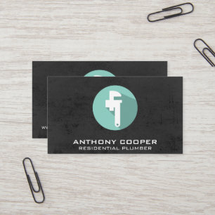 Pipe Wrench   Textured Background Business Card