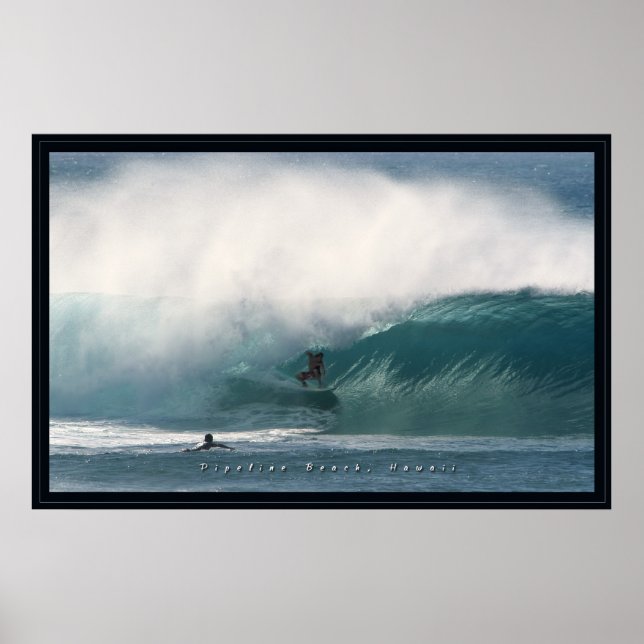Pipeline Beach Surfer Poster (Front)