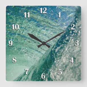 Pipeline Wave Square Wall Clock