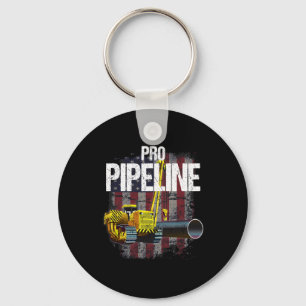 Pipeline Welders Usa Flag Side Boom Pipe Trump Gif Keychain