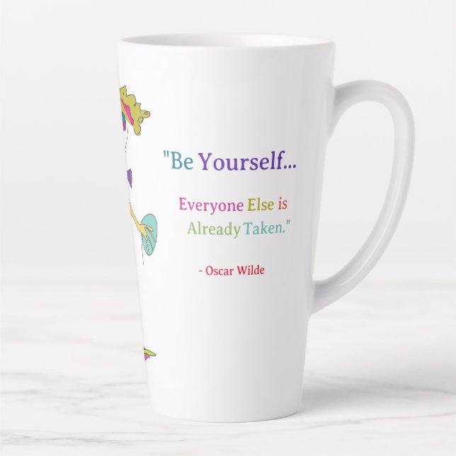 'Piper' - "Be Yourself" (O. Wilde) Latte Mug Rev. (Droite)
