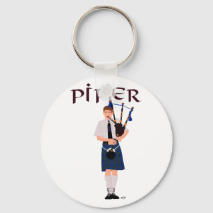 PIPER Blue Plaid Keychain